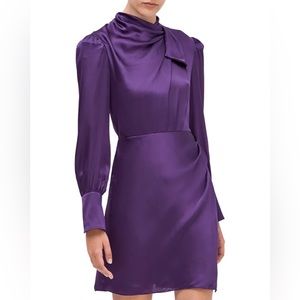 Kate Spade purple draped neck silk dress
